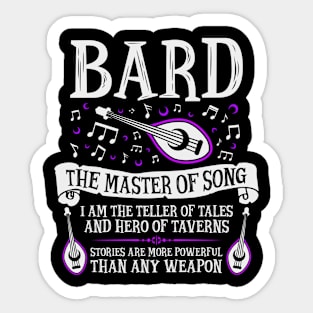 Bard, Dungeons & Dragons - The Master of Song Sticker